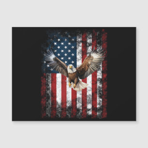 Carte Magnétique Aigle Patriotique 4 Juillet USA Drapeau Américain
