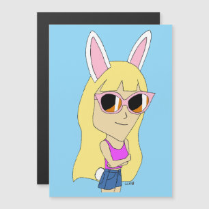 Carte Magnétique aile de chibi bunnygirl