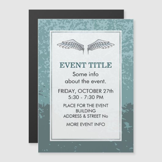 Carte Magnétique ailes bleu-gris (Devant / Derrière)