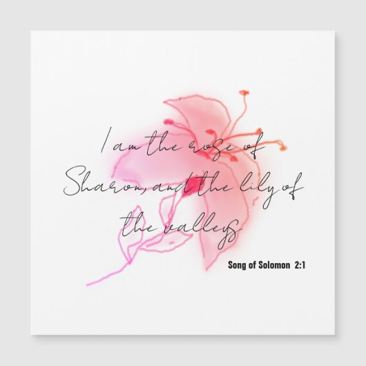 Carte Magnétique aimant à nénuphar rose saumon (Devant)