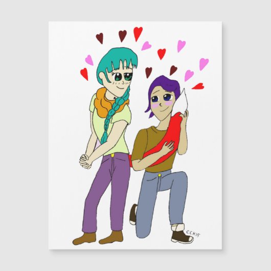 Carte Magnétique aimant amour de queue (Devant)