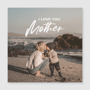 Carte Magnétique Aimant Cadeau Minimaliste Photo Je T'Aime Mère