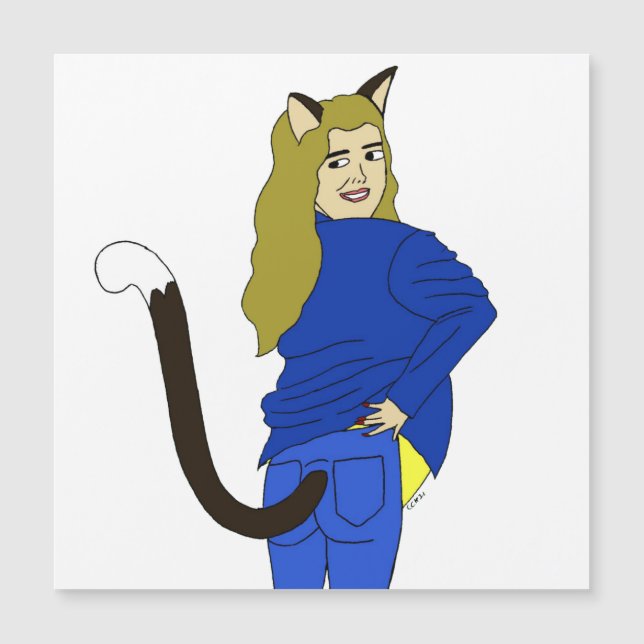 Carte Magnétique aimant catgirl (Devant)
