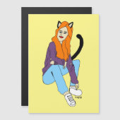 Carte Magnétique aimant catgirl (Devant / Derrière)