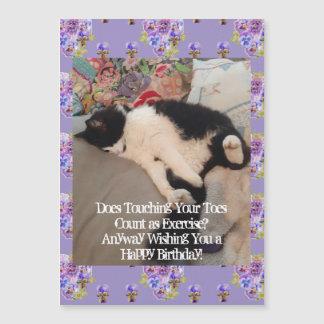 Carte Magnétique Aimant Chat Smoking Joyeux Anniversaire Toucher Le
