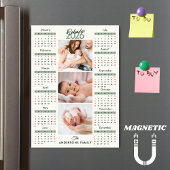 Carte Magnétique Aimant Collage Photo Calendrier 2026 Vert Noir Rou
