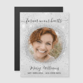 Carte Magnétique Aimant d'amour photo argent mémorial (Devant / Derrière)