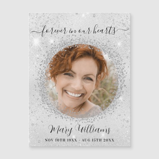 Carte Magnétique Aimant d'amour photo argent mémorial (Devant)