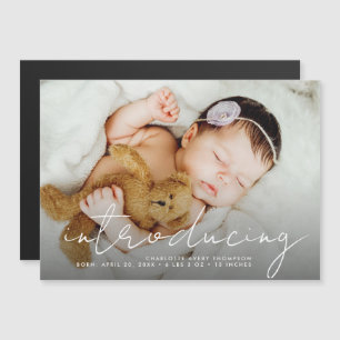 Carte Magnétique Aimant d'annonce de naissance de bébé moderne avec