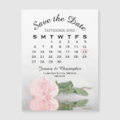 Carte Magnétique Aimant de calendrier de sauvegarde de rose rose Bl (Devant)