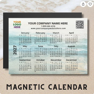 Carte Magnétique Aimant de calendrier QR Logo Nom de l'entreprise O