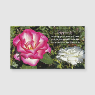 Carte Magnétique Aimant de citation de bonheur photo de roses roses