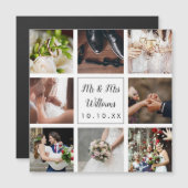 Carte Magnétique Aimant de collage photo de mariage avec script per (Devant / Derrière)