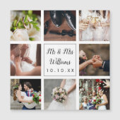 Carte Magnétique Aimant de collage photo de mariage avec script per (Devant)