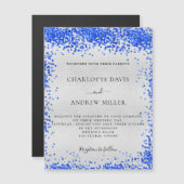 Carte Magnétique Aimant de luxe bleu roi argent (Devant / Derrière)