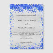 Carte Magnétique Aimant de luxe bleu roi argent (Devant)