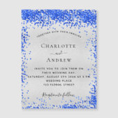 Carte Magnétique Aimant de luxe bleu roi argent (Devant)