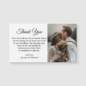Carte Magnétique aimant de mariage chic classique élégant merci (Devant)