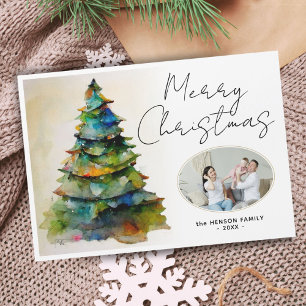 Carte Magnétique Aimant de photo artistique d'arbre de Noël à l'aqu