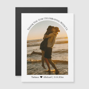 Carte Magnétique aimant de photo d'arche de mariage merci