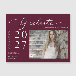 Carte Magnétique Aimant de photo de diplômé de lycée en écriture de