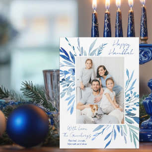 Carte Magnétique Aimant de photo de famille botanique bleu pour Han