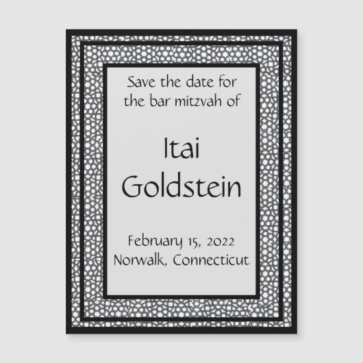 Carte Magnétique Aimant de rappel de date à motif ajouré (Devant)