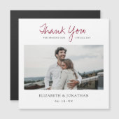 Carte Magnétique Aimant de remerciement de mariage photo (Devant / Derrière)