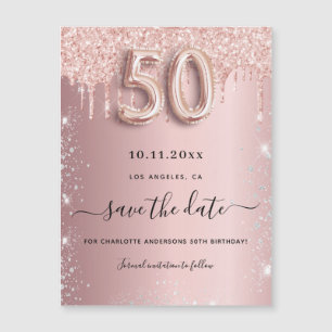 Carte Magnétique Aimant de sauvegarde de date anniversaire 50 ans r
