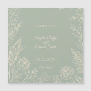 Carte Magnétique Aimant de sauvegarde de date de mariage en art lin