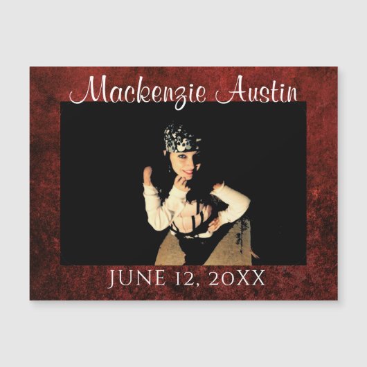 Carte Magnétique Aimant de souvenir de remise de diplôme avec photo (Devant)