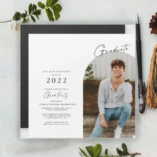 Carte Magnétique Aimant d'invitation de graduation photo minimalist