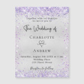 Carte Magnétique Aimant d'invitation de luxe parties scintillant vi (Devant)