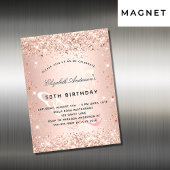 Carte Magnétique Aimant d'invitation papillon en or rose pour anniv