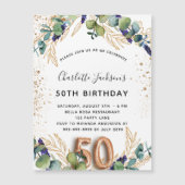 Carte Magnétique Aimant d'invitation pour le feuillage d'eucalyptus (Devant)