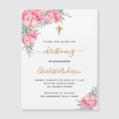 Carte Magnétique Aimant d'invitation rose de fleurs roses (Devant)