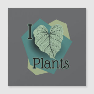 Carte Magnétique aimant I Heart Plants