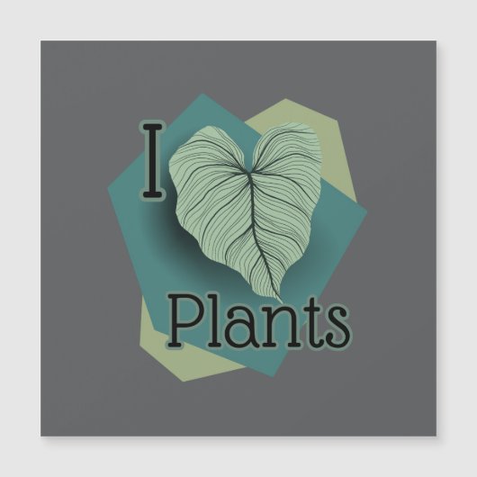 Carte Magnétique aimant I Heart Plants (Devant)