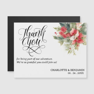 Carte Magnétique Aimant Mariage hiver ou Noël