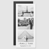 Carte Magnétique Aimant noir et blanc mariage de poche photo (Devant / Derrière)