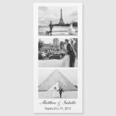 Carte Magnétique Aimant noir et blanc mariage de poche photo (Devant)