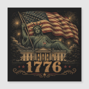 Carte Magnétique aimant patriotique américain 1776 Statue de la Lib