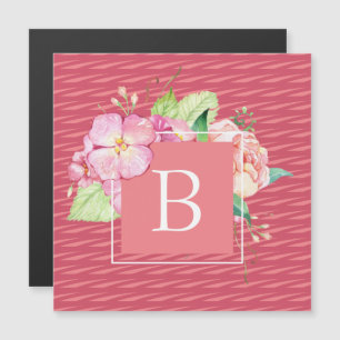 Carte Magnétique Aimant personnalisé aquarelle rose girly féminin