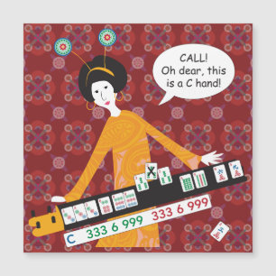 Carte Magnétique Aimant plat main C Mah Jongg