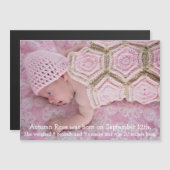 Carte Magnétique Aimant pour annonce de naissance personnalisée (Devant / Derrière)