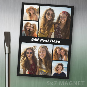 Carte Magnétique Aimant pour réfrigérateur - Collage de 6 photos av