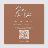 Carte Magnétique Aimant QR Code Save The Date écriture rustique (Devant)