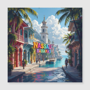 Carte Magnétique aimant rêvant de Nassau Bahamas