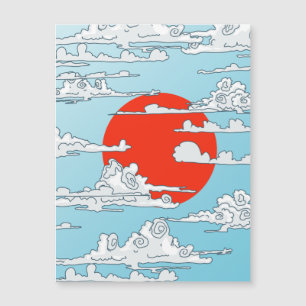 Carte Magnétique aimant soleil levant japonais