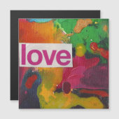 Carte Magnétique Aimer collage aquarelle (Devant / Derrière)